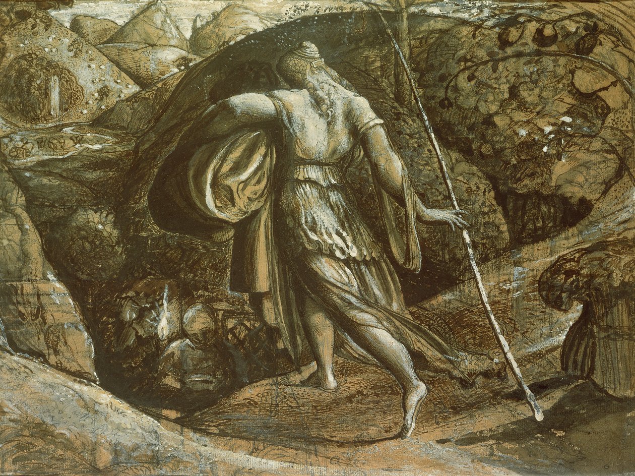 Ruth keert terug van het aren lezen door Samuel Palmer