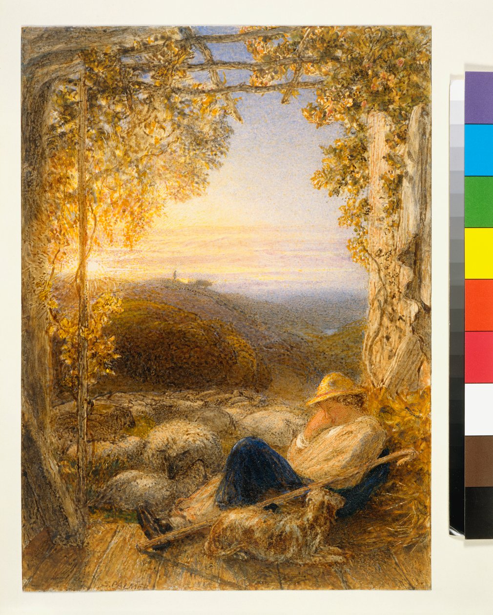 Slapende Herder - Ochtend door Samuel Palmer