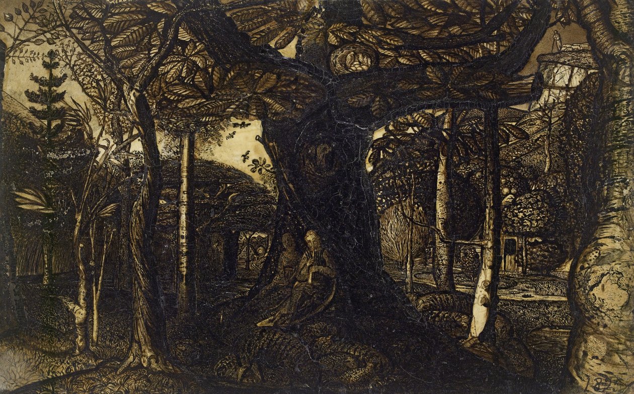 De randen van een bos, 1825 door Samuel Palmer