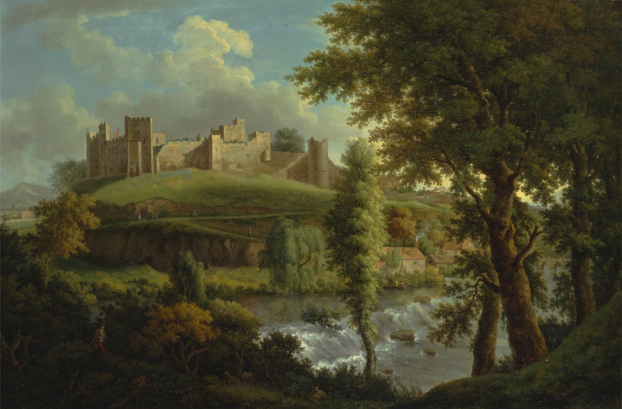 Kasteel Ludlow met Dinham Weir, vanuit het Zuidwesten door Samuel Scott