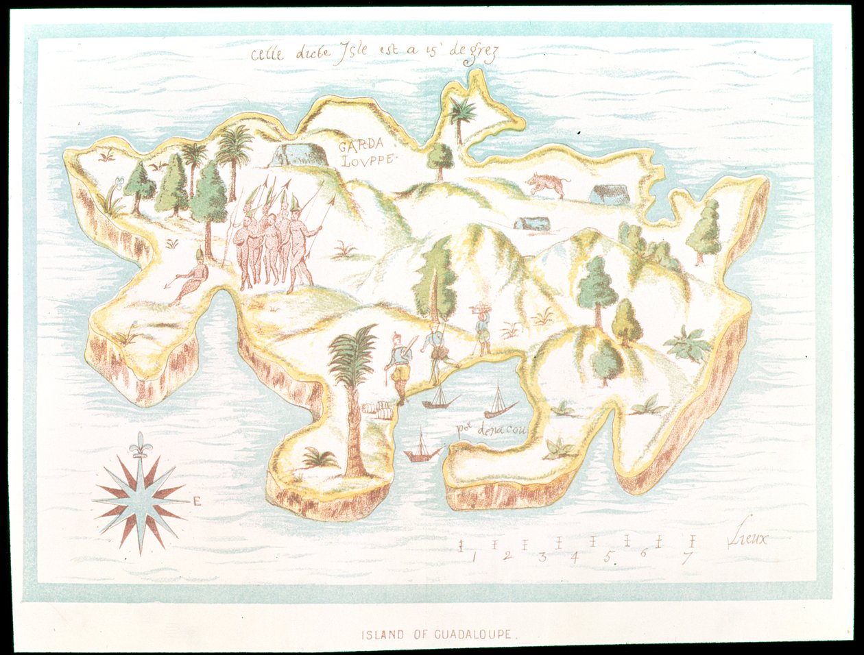 Kaart van het eiland Martinique, 1599 door Samuel de Champlain