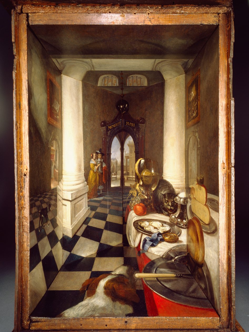 Perspectiefdoos van een Nederlands interieur door Samuel van Hoogstraten