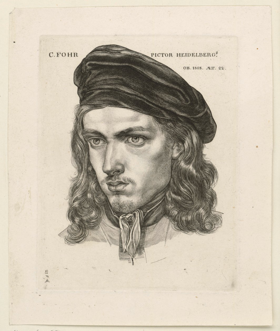 Portret van Karl Philipp Fohr door Samuel Amsler