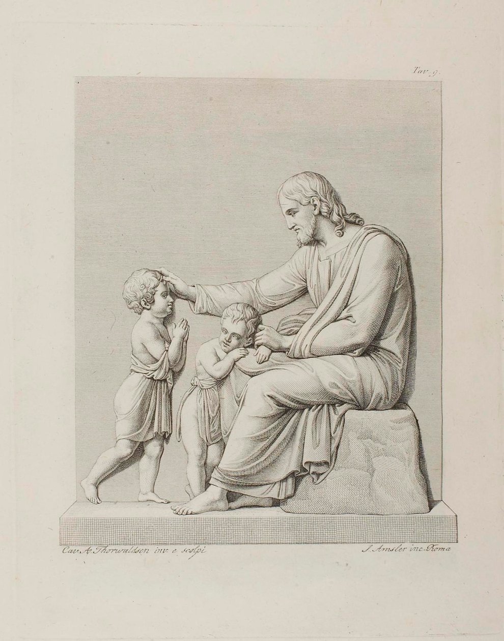 Christus zegent de kinderen door Samuel Amsler