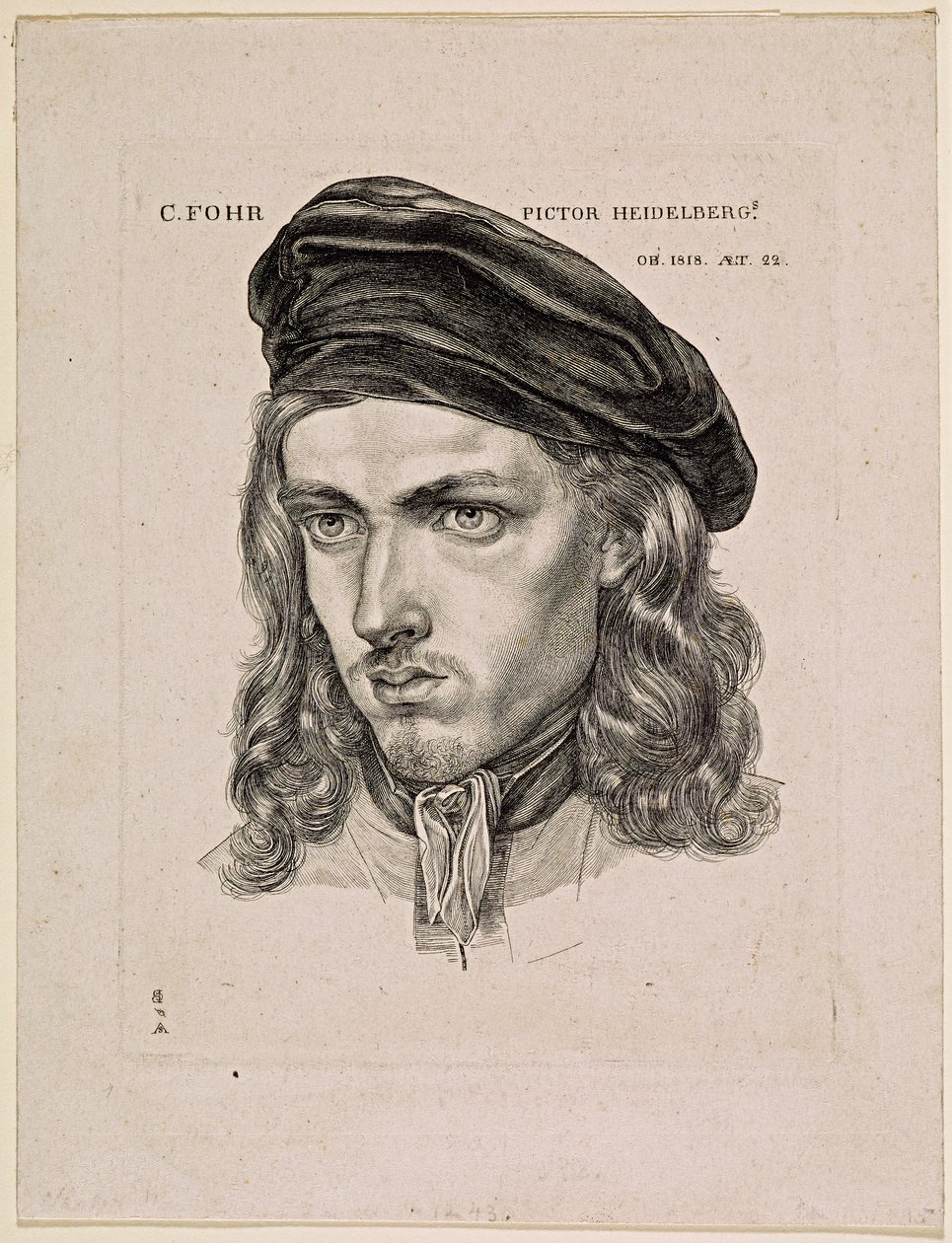 Portret van de schilder Carl Philipp Fohr door Samuel Amsler