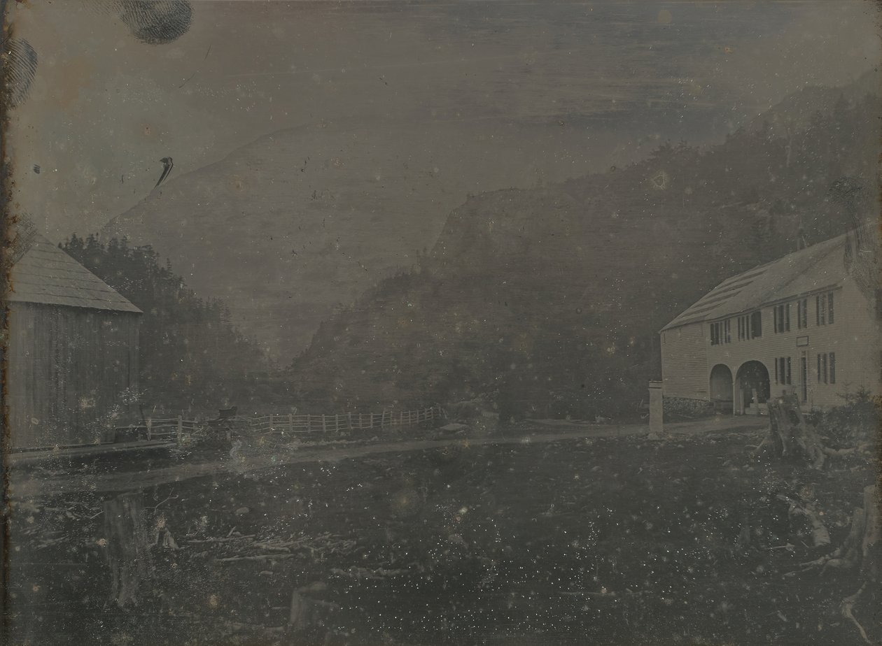 Naamloos Huis en Schuur, 1841 door Samuel Bemis