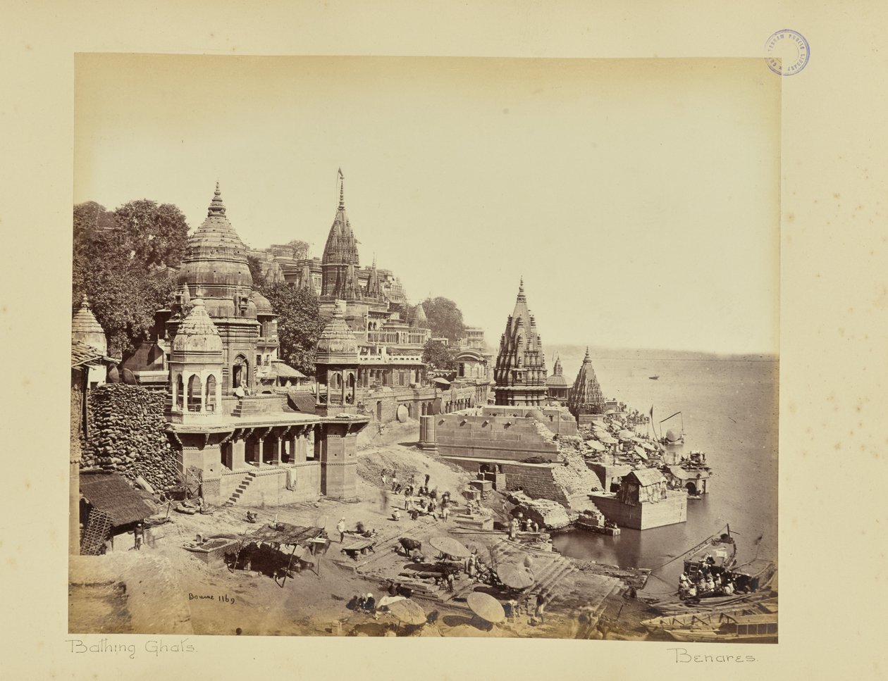 Benares - De crematieghat door Samuel Bourne