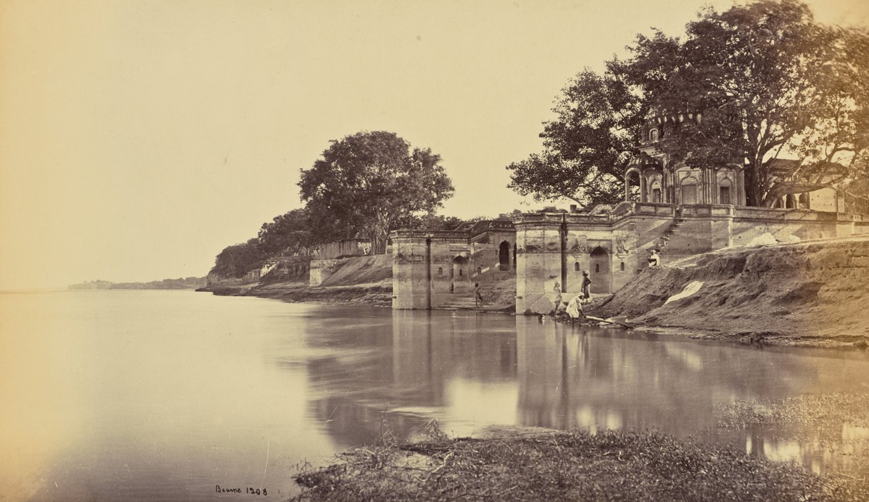 Cawnpore; Suttee Chowra Ghat, de plaats van het bloedbad door Samuel Bourne