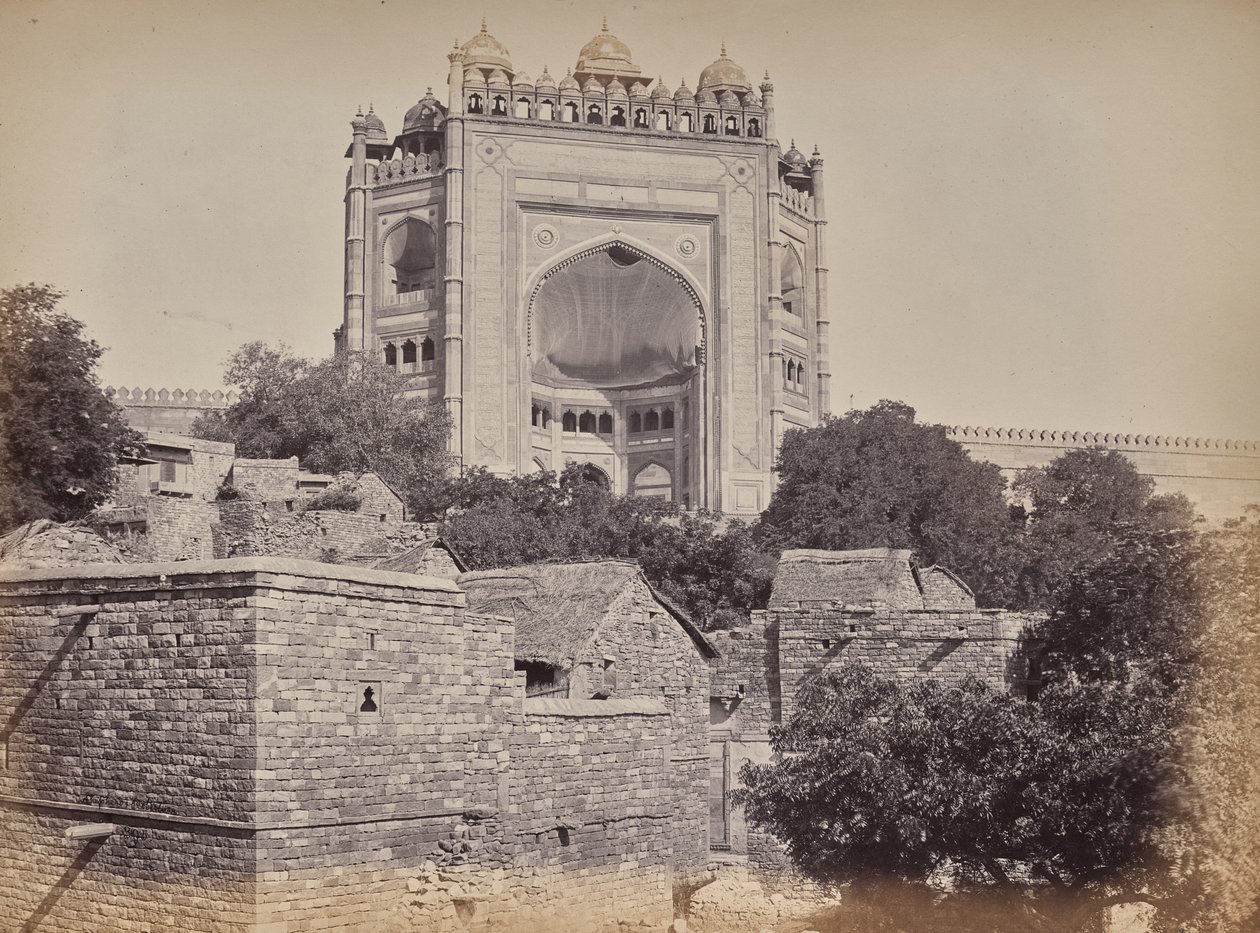 Wachtpoort van het fort van Fatehpur Sikri door Samuel Bourne