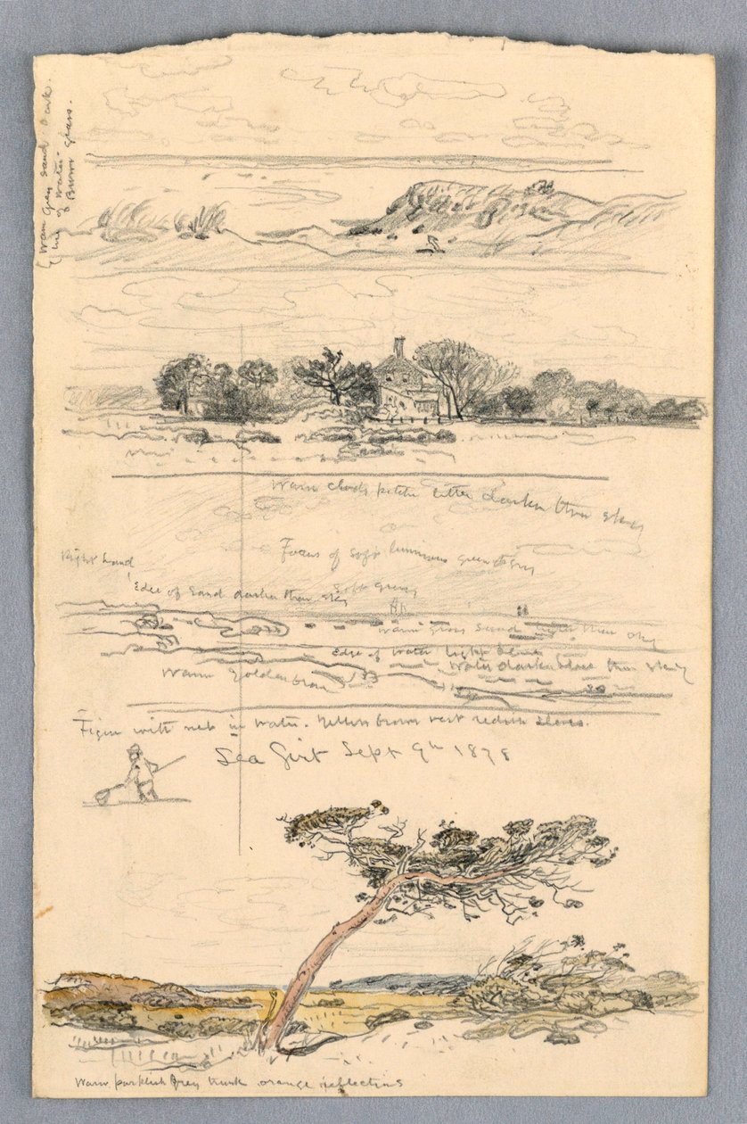 Tekening, Schetsen van Sea Girt, New Jersey, september 1878 door Samuel Colman