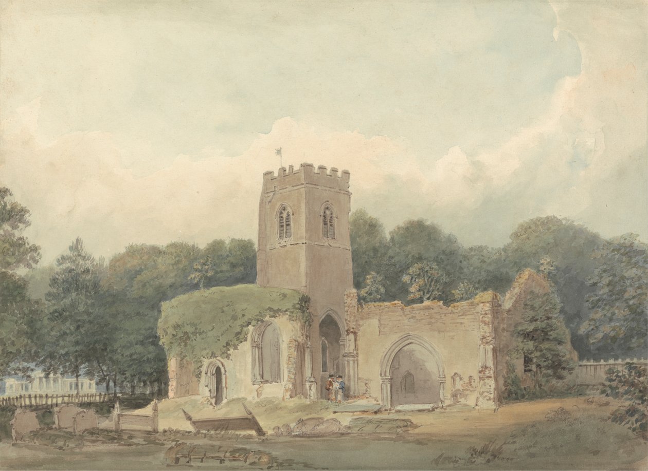 Oude kerk van St. Lawrence, Ayot St. Lawrence, Hertfordshire door Samuel Davis