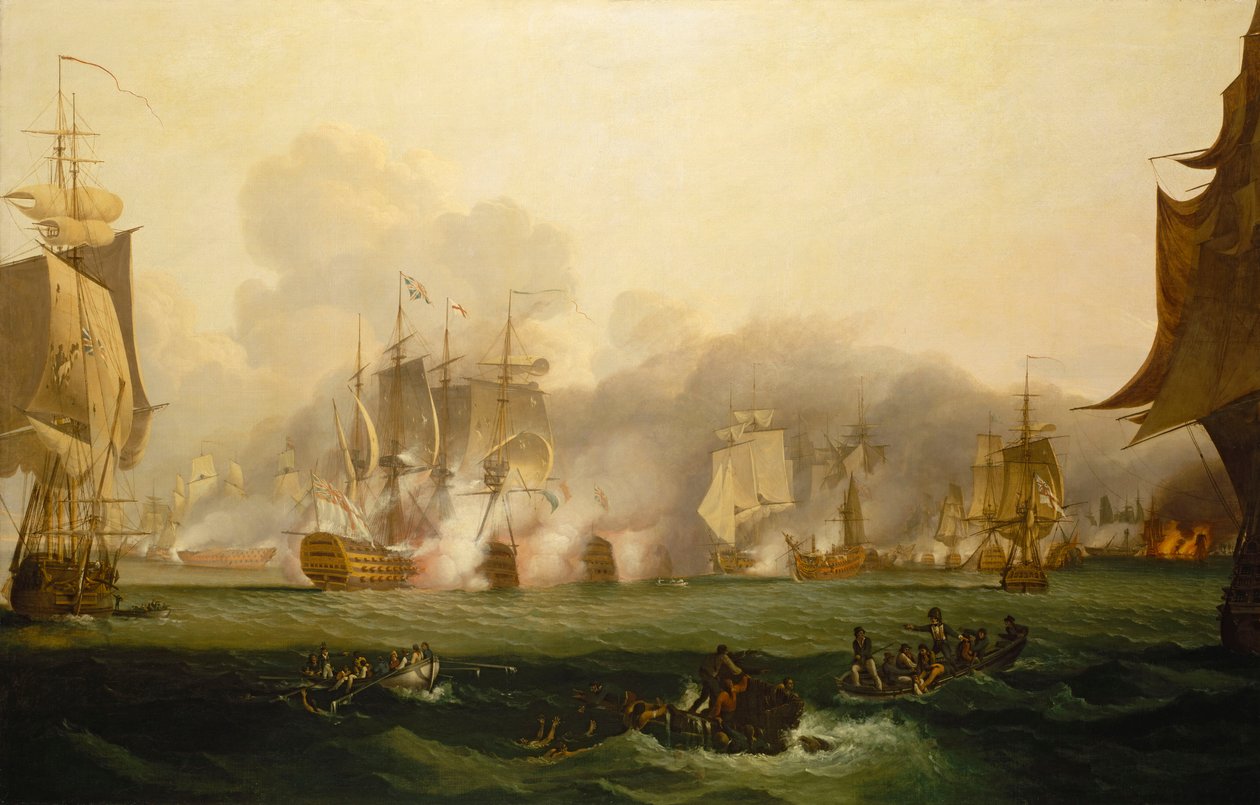 De Slag bij Trafalgar, 21 oktober 1805, begin 19e eeuw door Samuel Drummond