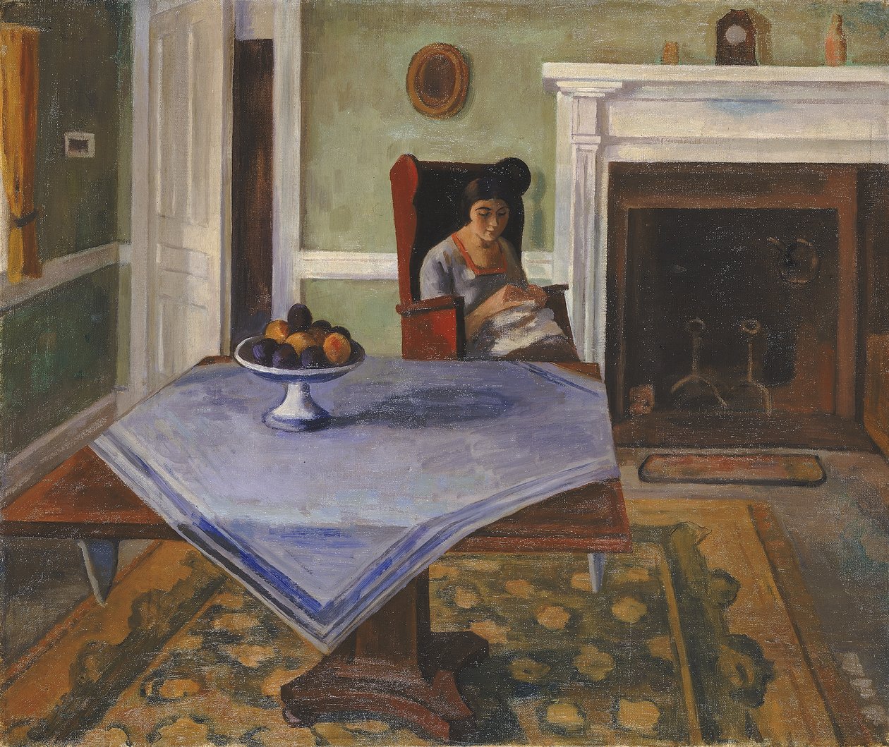 Boerderij interieur, ca. 1924 door Samuel Halpert