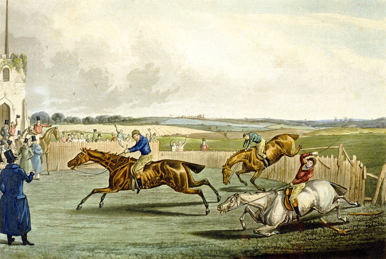 Forth Mile, uit Steeplechasing (gegraveerd door Charles Hunt) door Samuel Henry (after) Alken