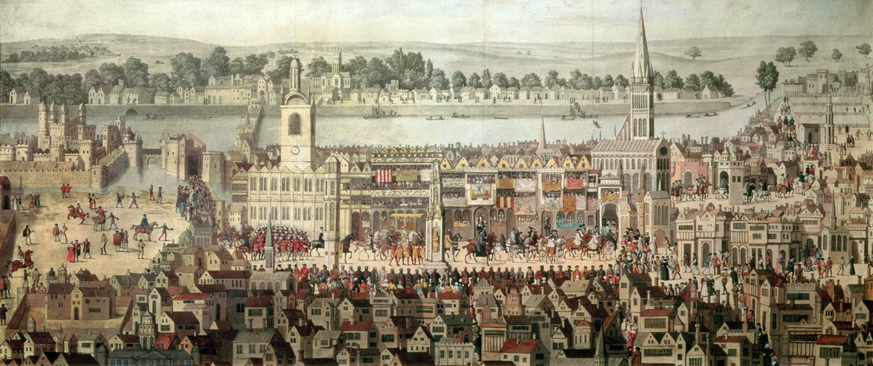 De Kroningsprocessie van Koning Edward VI in 1547 door Samuel Hieronymous Grimm