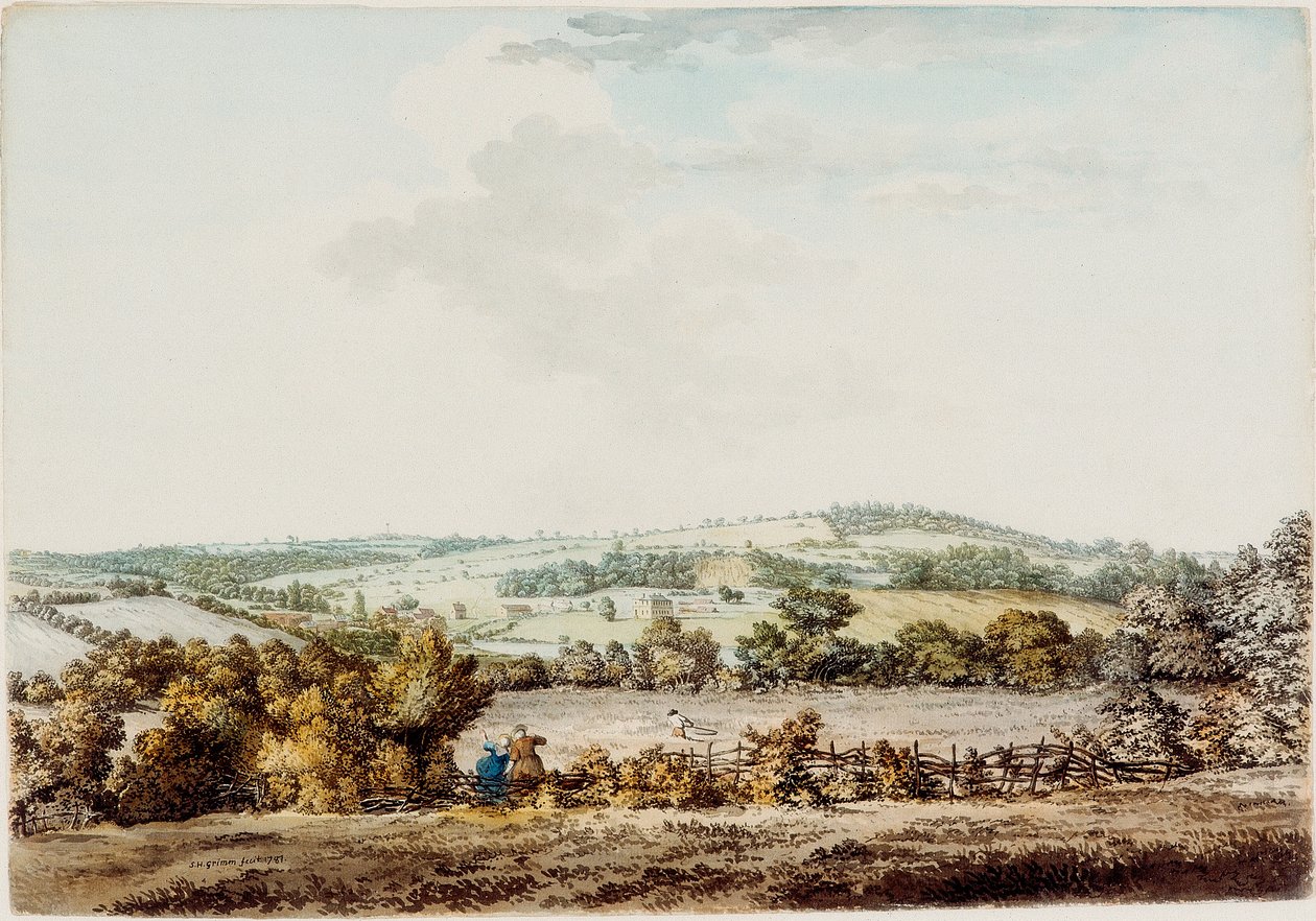 Het Oude Huis bij de Grange en Barber Wood, 1787 door Samuel Hieronymous Grimm