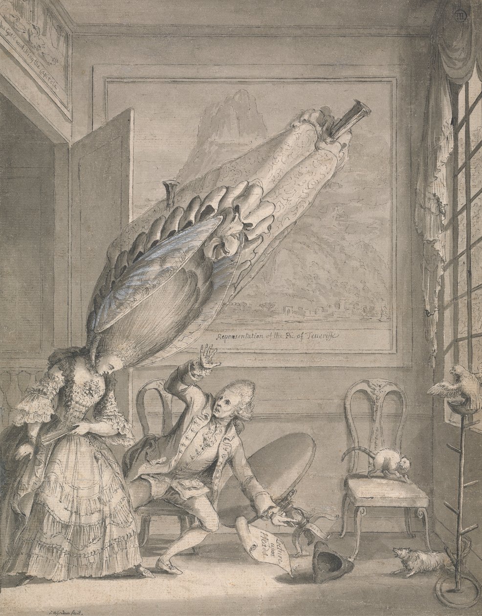De Franse dame in Londen door Samuel Hieronymus Grimm