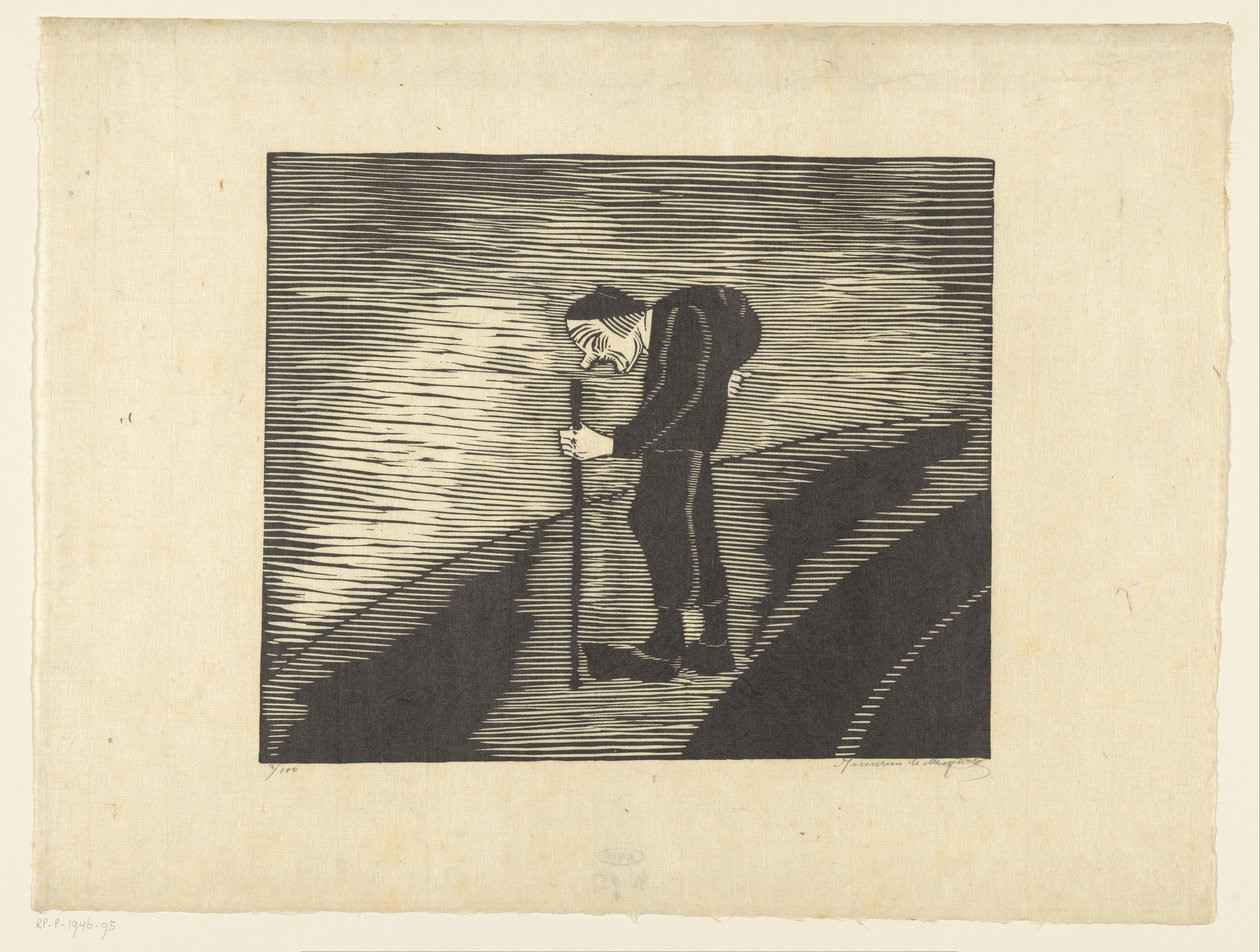 Figuur met bochel door Samuel Jessurun de Mesquita (signed by artist)
