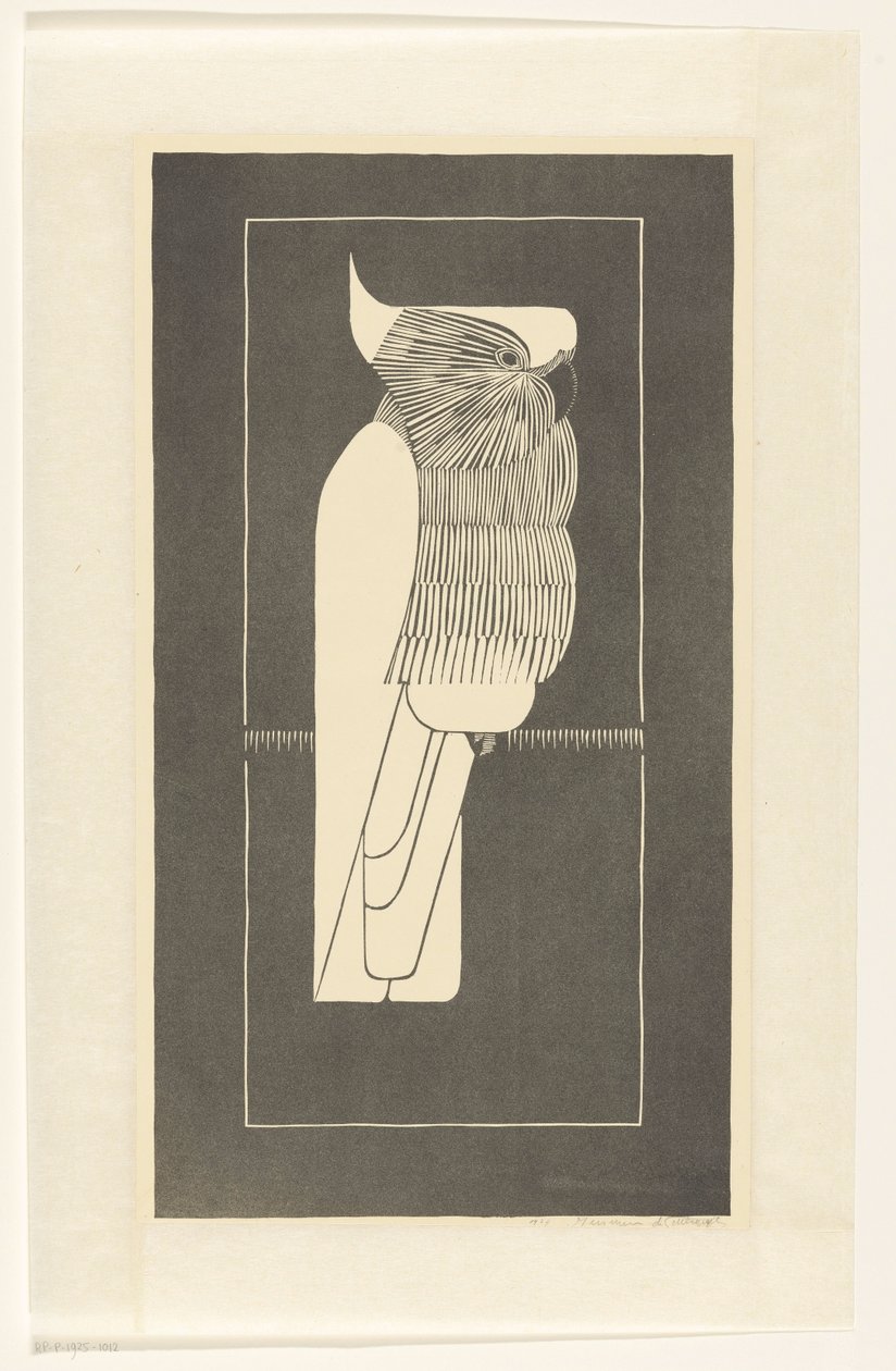 Kroonkaketoe door Samuel Jessurun de Mesquita (signed by artist)