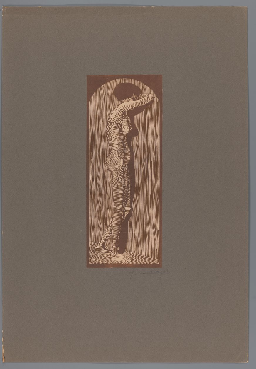 Vrouwelijk naakt staand door Samuel Jessurun de Mesquita (signed by artist)