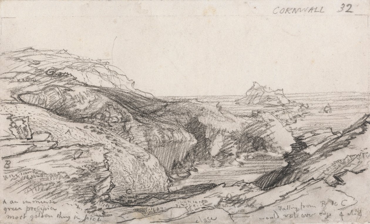 Een Pagina uit een Cornish Schetsboek: Cornwall 32 door Samuel Palmer
