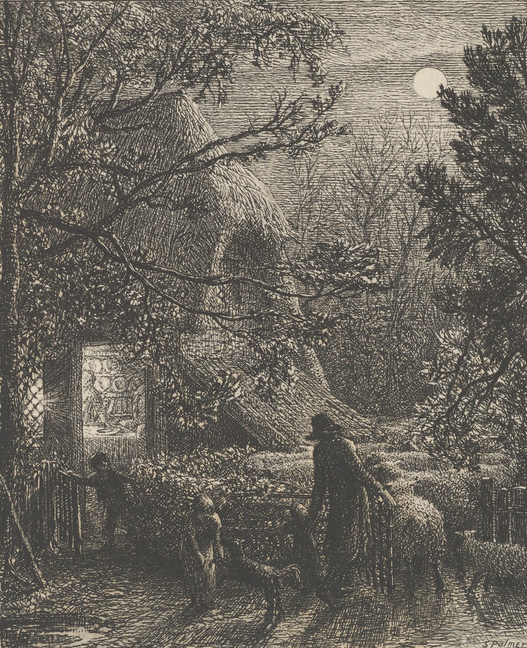 Kerstmis, of het vouwen van het laatste schaap door Samuel Palmer