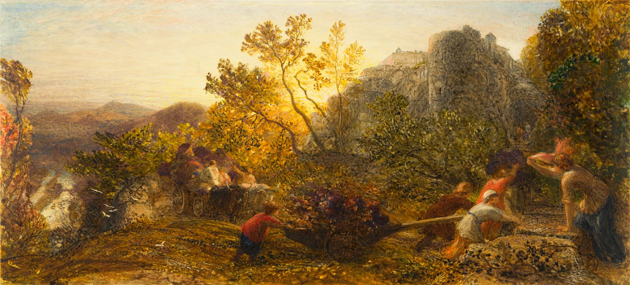 Oogst in de Wijngaard, 1859 door Samuel Palmer