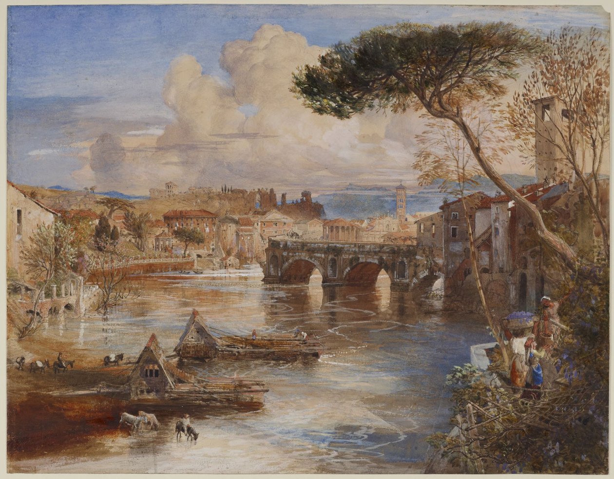 De gebroken brug, Rome door Samuel Palmer