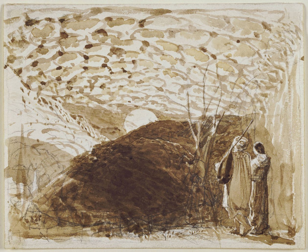 Maanverlicht landschap door Samuel Palmer