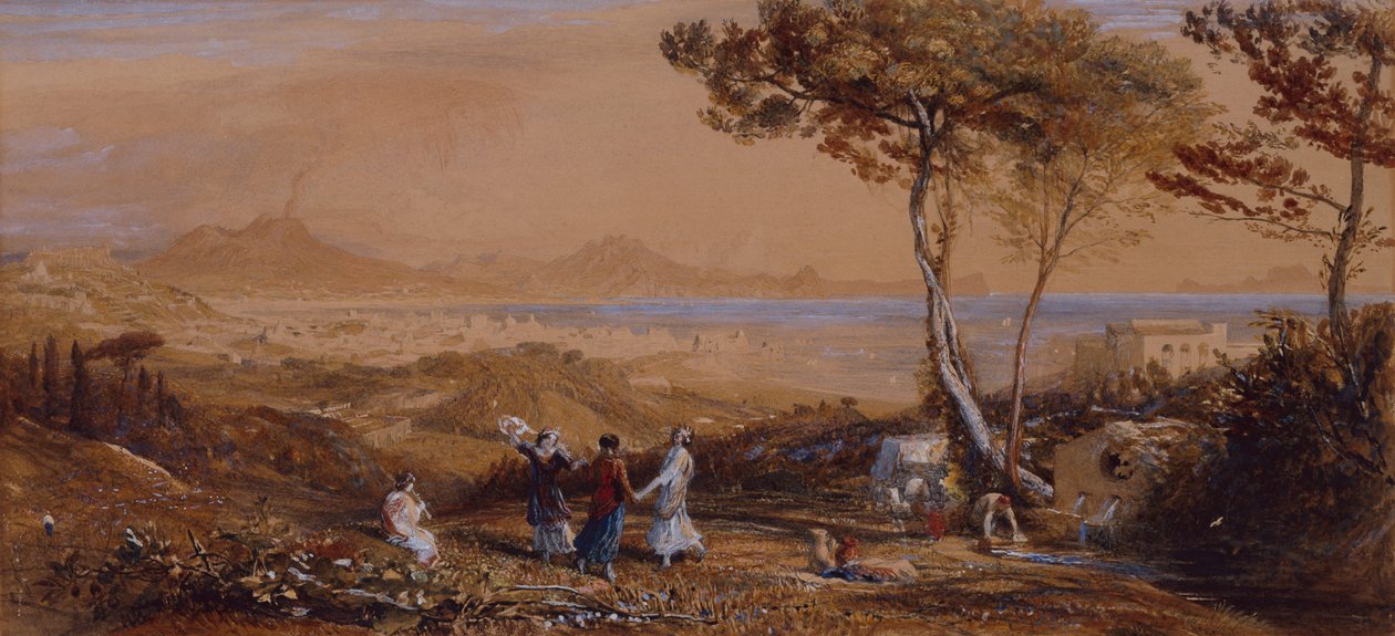 De baai van Napels door Samuel Palmer
