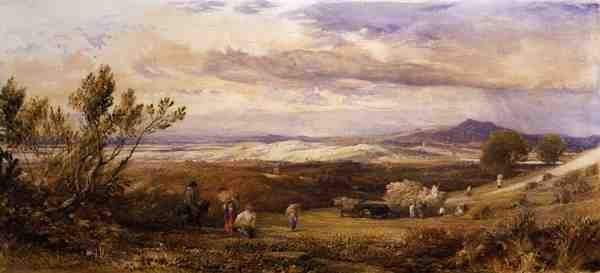 Het korenveld, bewolkte ochtend door Samuel Palmer