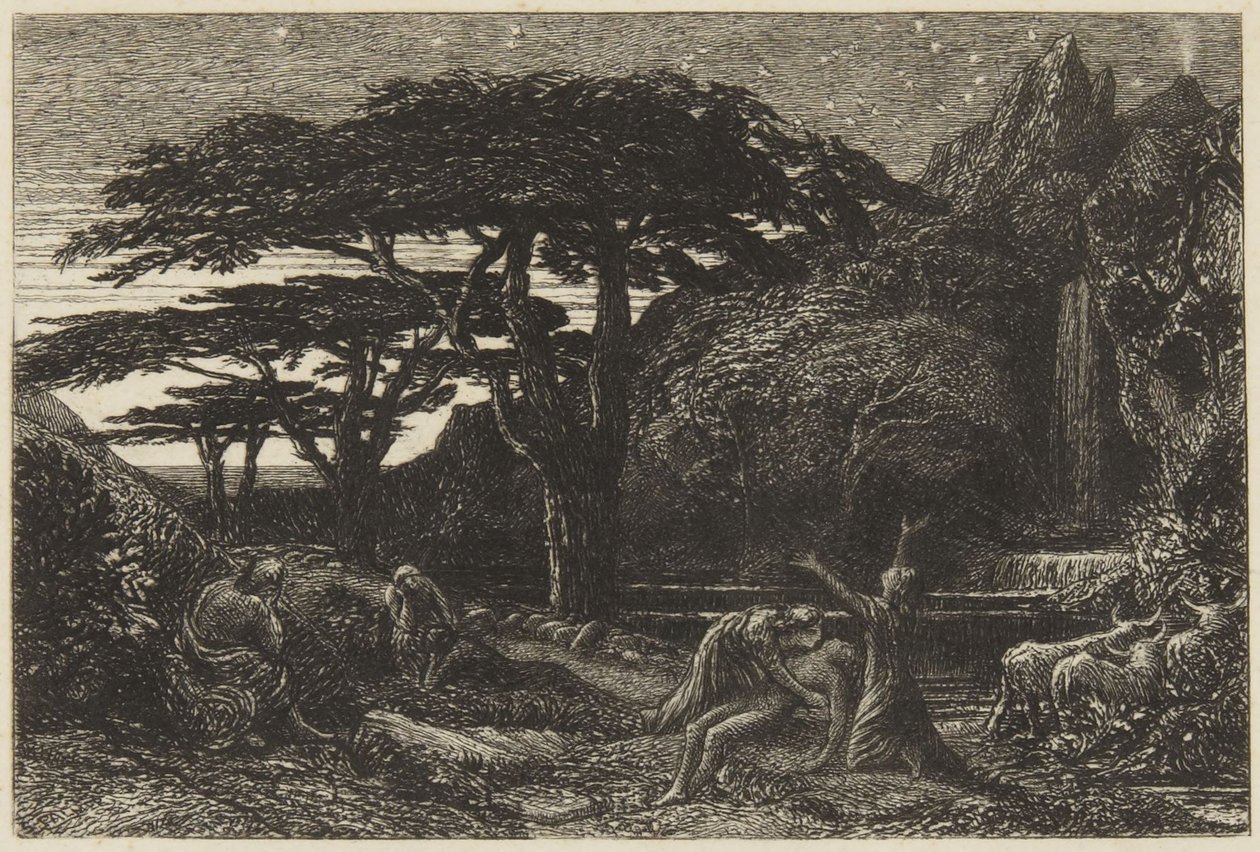 Het cipressenbosje door Samuel Palmer