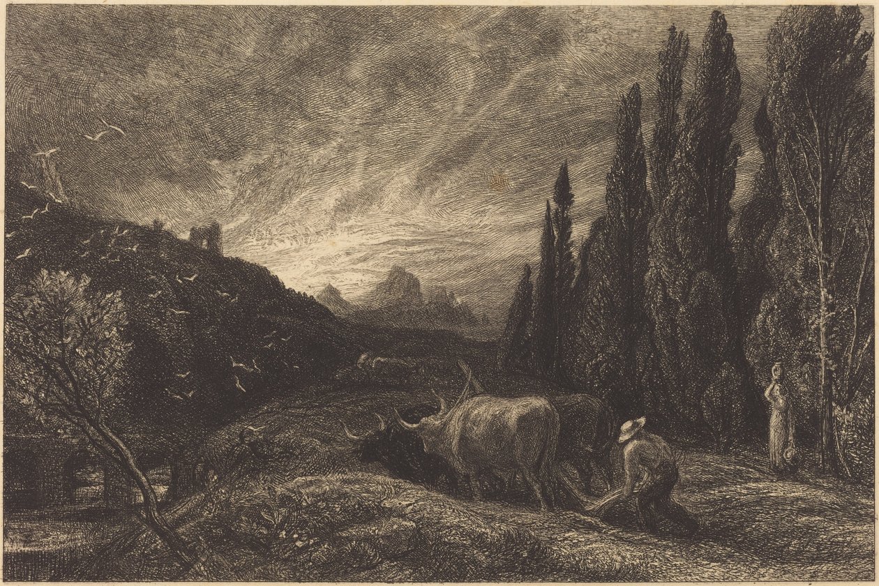 De vroege ploeger door Samuel Palmer