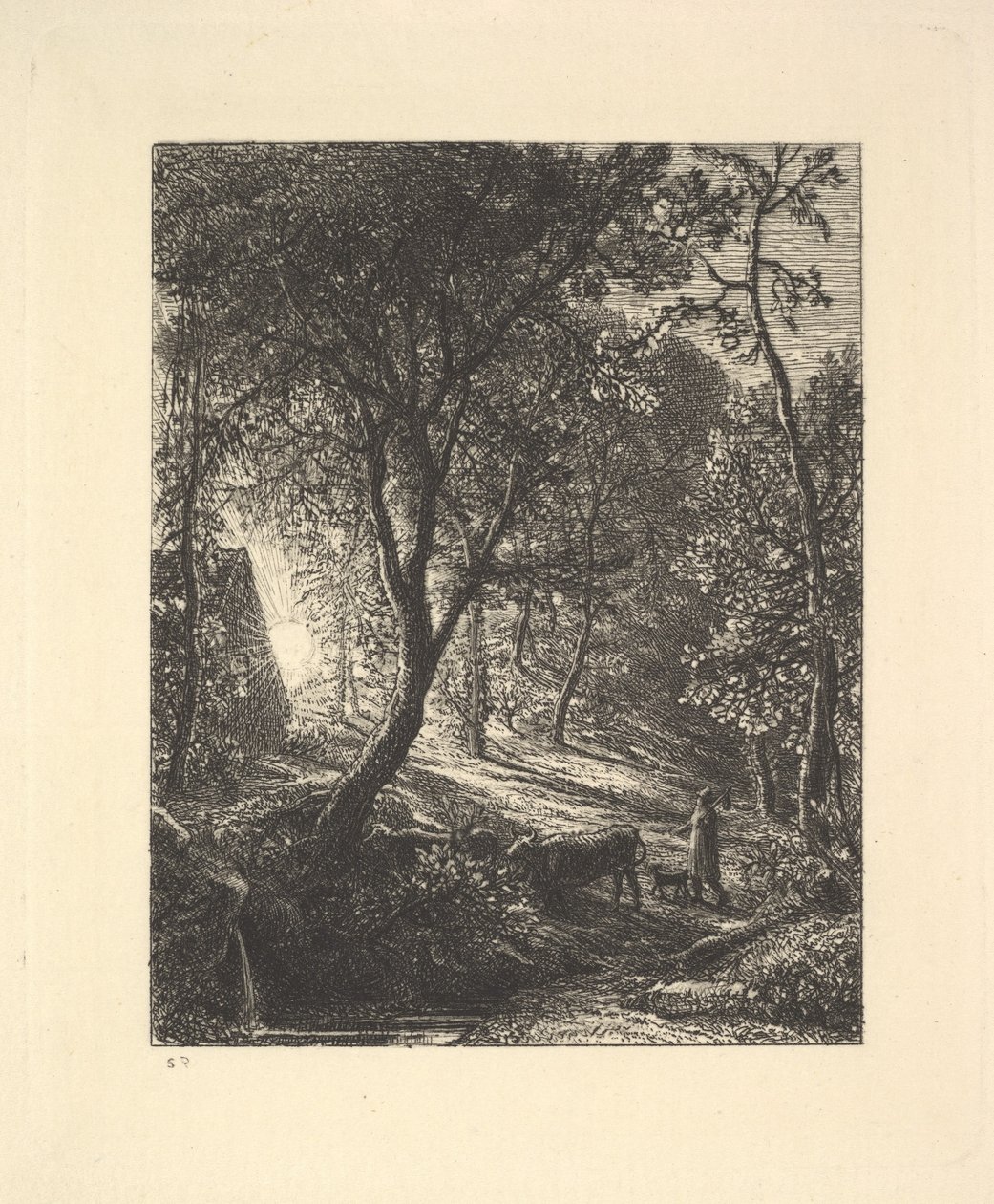 De Herderhut, of Zonsondergang, 1880 door Samuel Palmer
