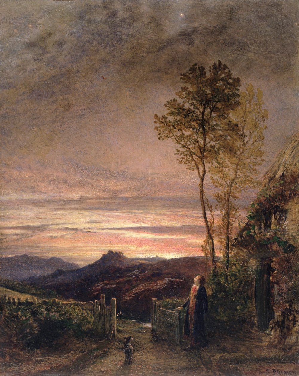 Het Opstijgen van de Veldleeuwerik door Samuel Palmer