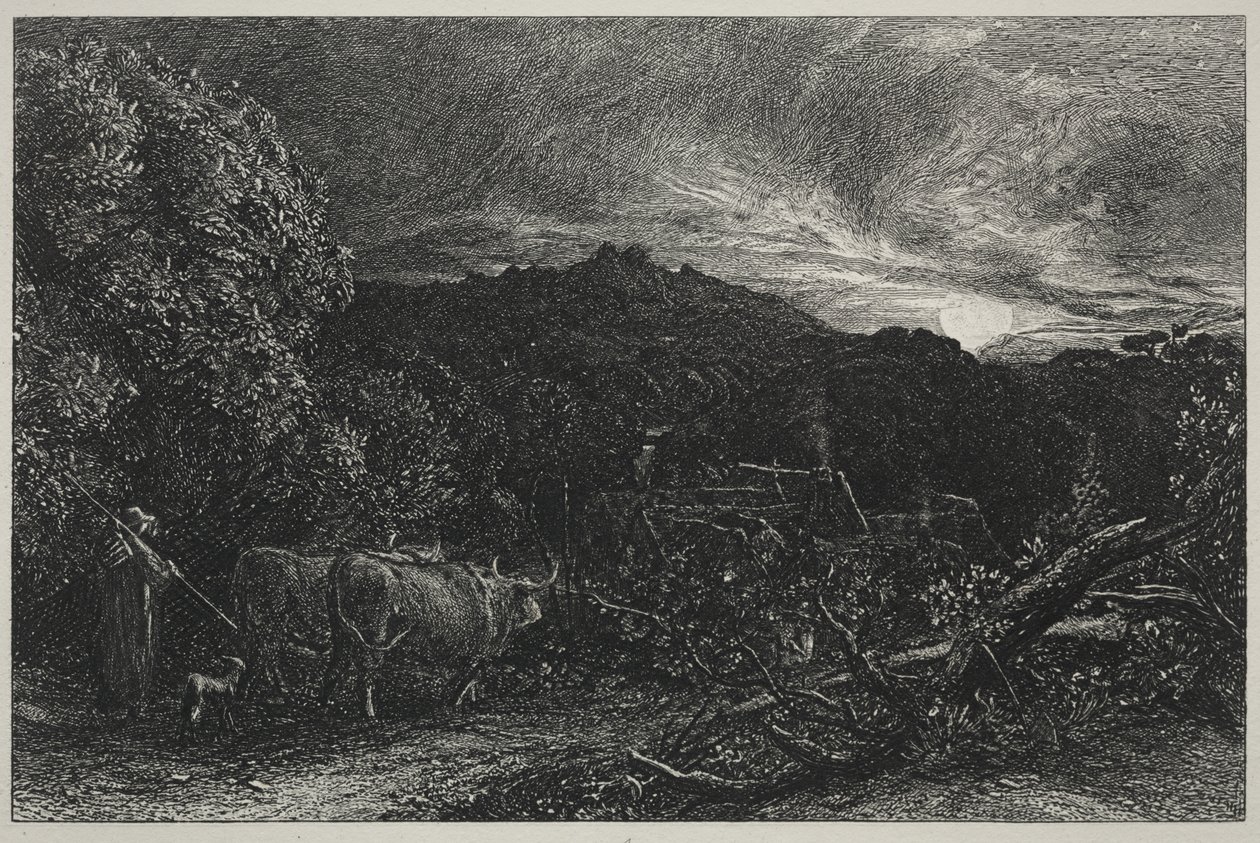 De vermoeide ploeger door Samuel Palmer