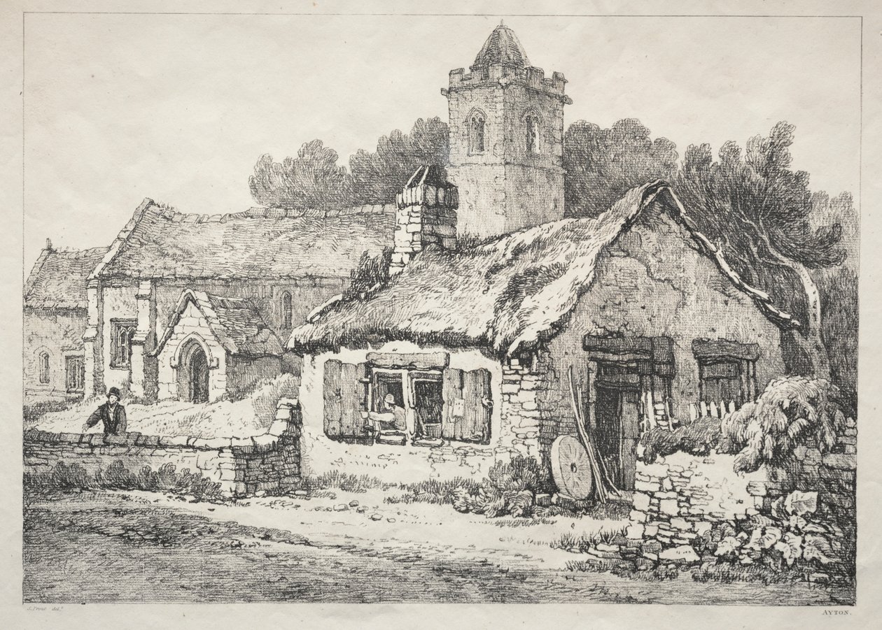 Een Serie Oude Gebouwen en Landelijke Huisjes in het Noorden van Engeland: Ayton door Samuel Prout
