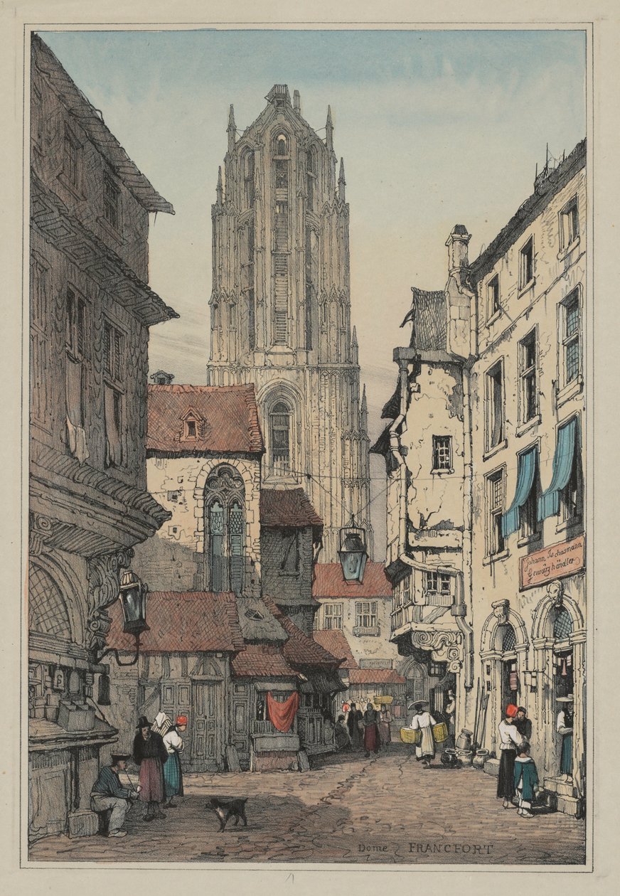 Facsimiles van Schetsen gemaakt in Vlaanderen en Duitsland: Koepel, Frankfurt, ca. 1833 door Samuel Prout