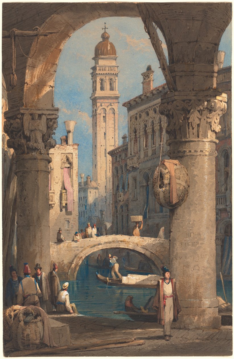 San Giorgio dei Greci, Gezien vanuit een Arcade door Samuel Prout
