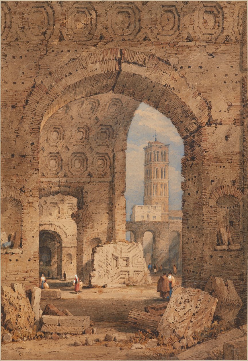 Tempel van de Vrede, Forum Romanum door Samuel Prout