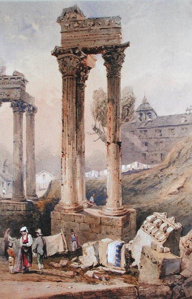 Tempel van Vespasianus door Samuel Prout