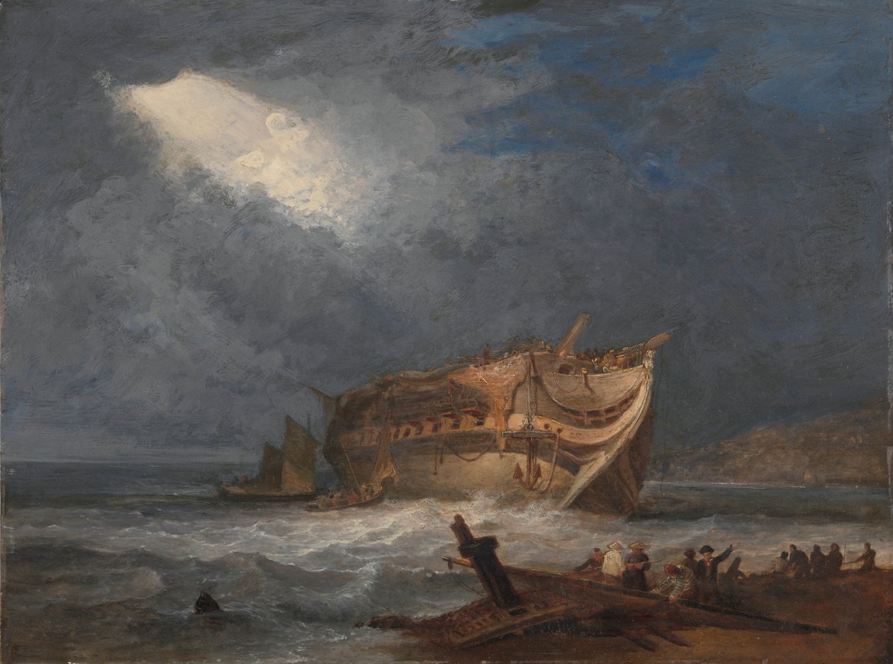 Het Wrak van de Dutton, Een Oost-Indiëvaarder door Samuel Prout