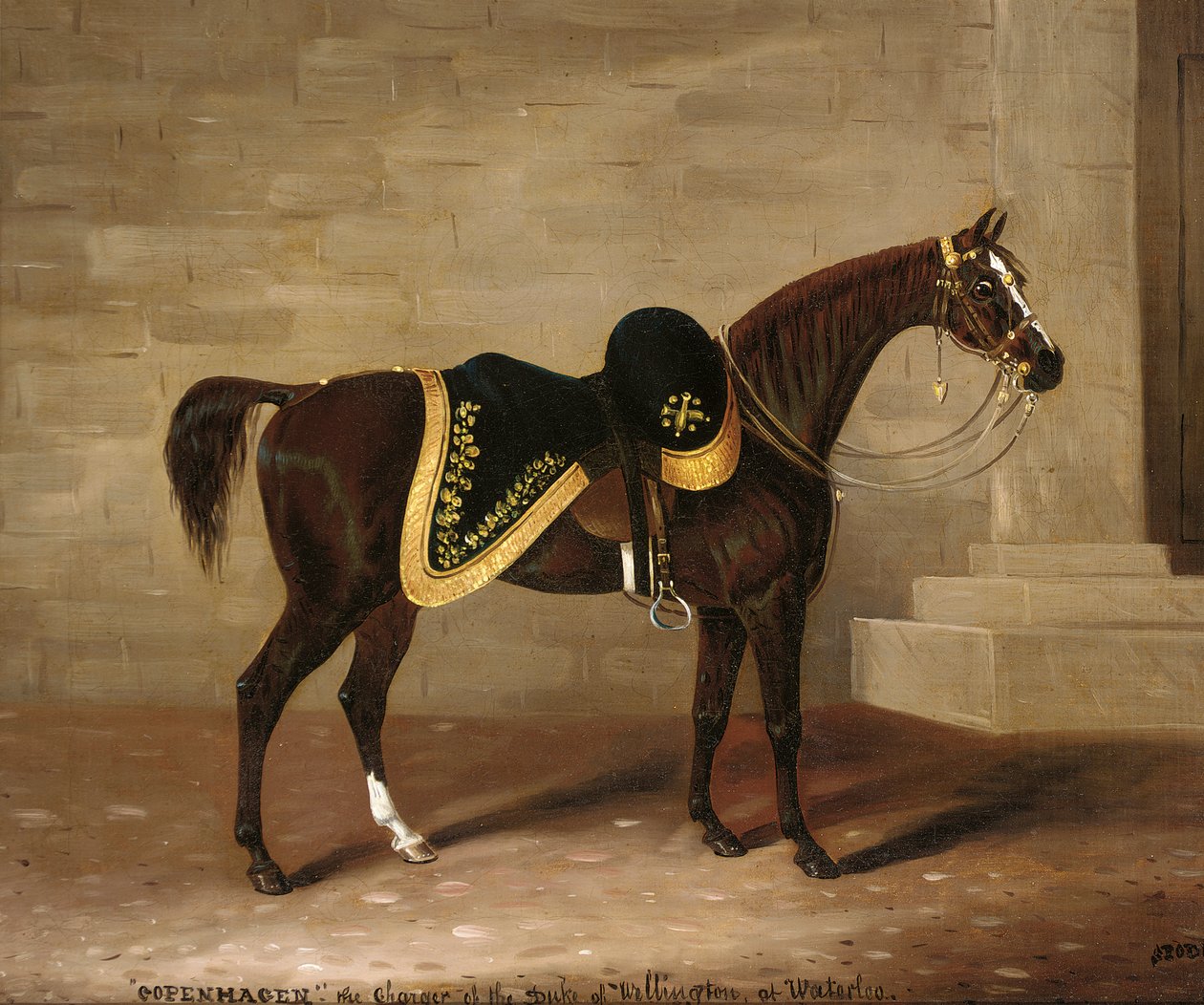 Kopenhagen, het paard van de hertog van Wellington bij Waterloo door Samuel Spode