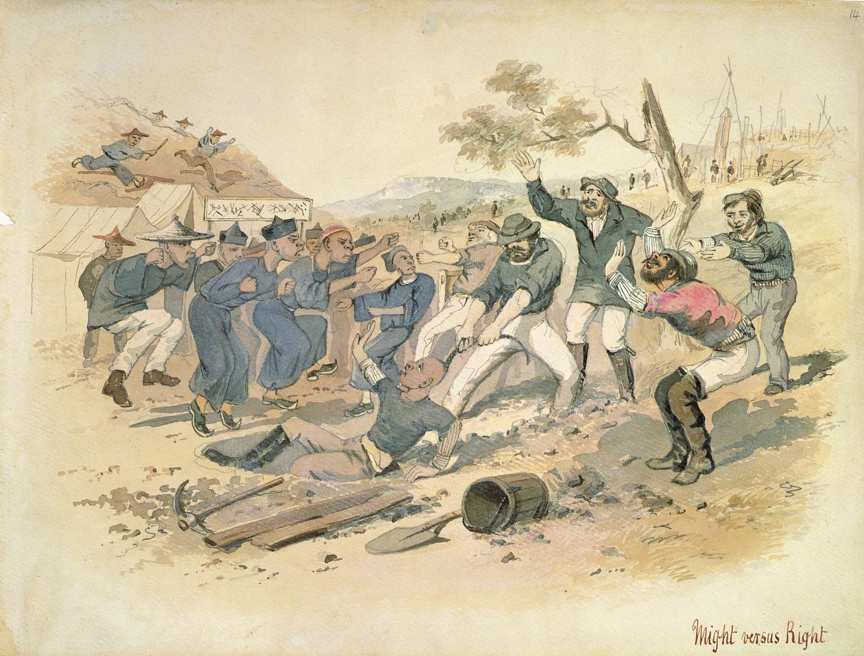 Macht versus Recht, c.1861 (aquarel) door Samuel Thomas Gill