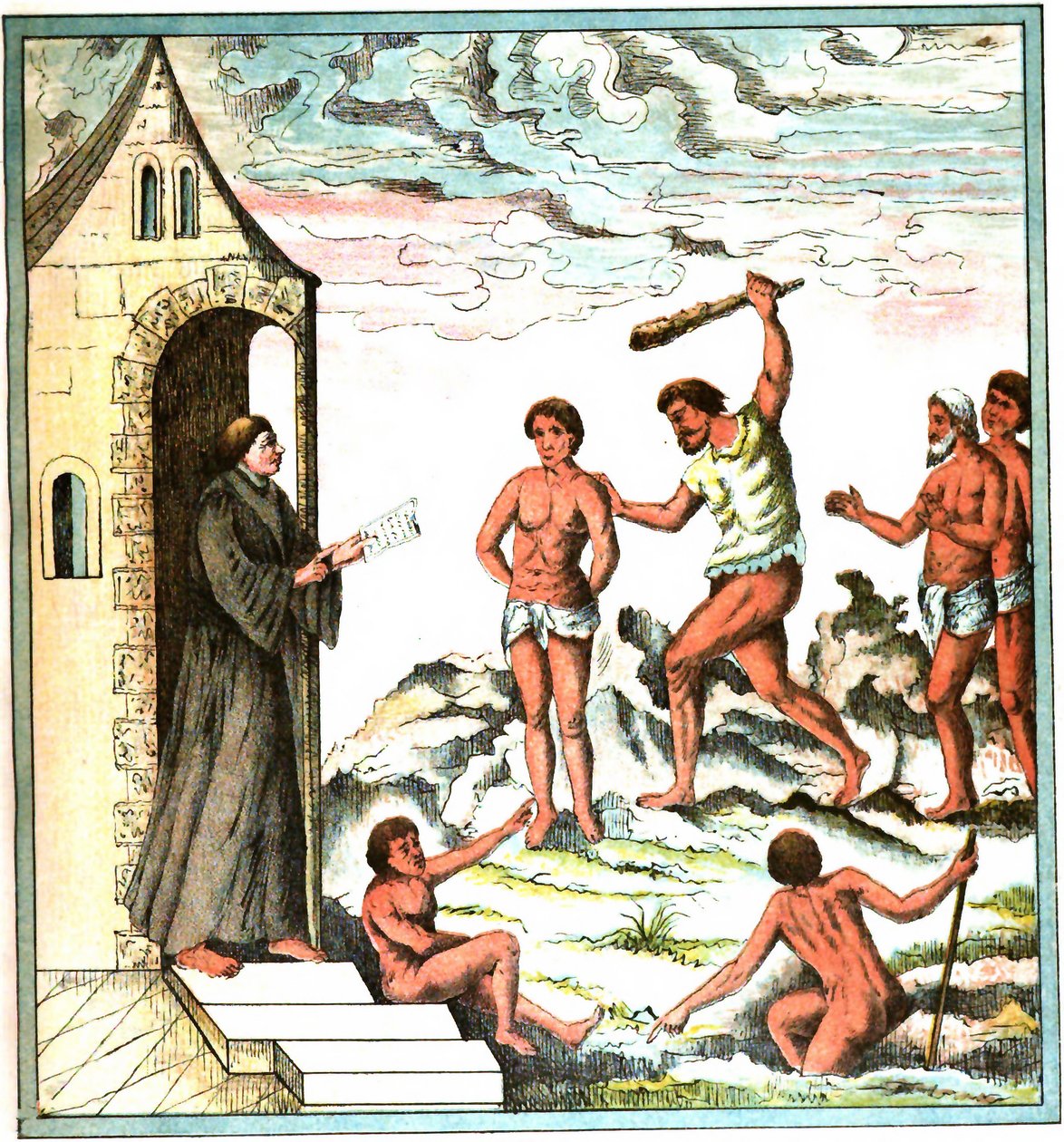 Champlain West-Indië plaat LXI - Verhaal over de Indianen door Samuel de Champlain