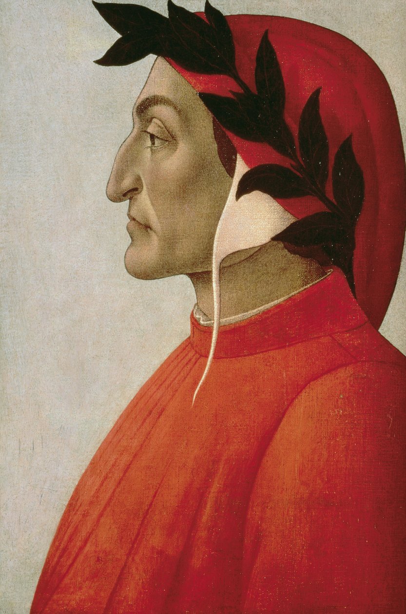 Portret van Dante door Sandro Botticelli
