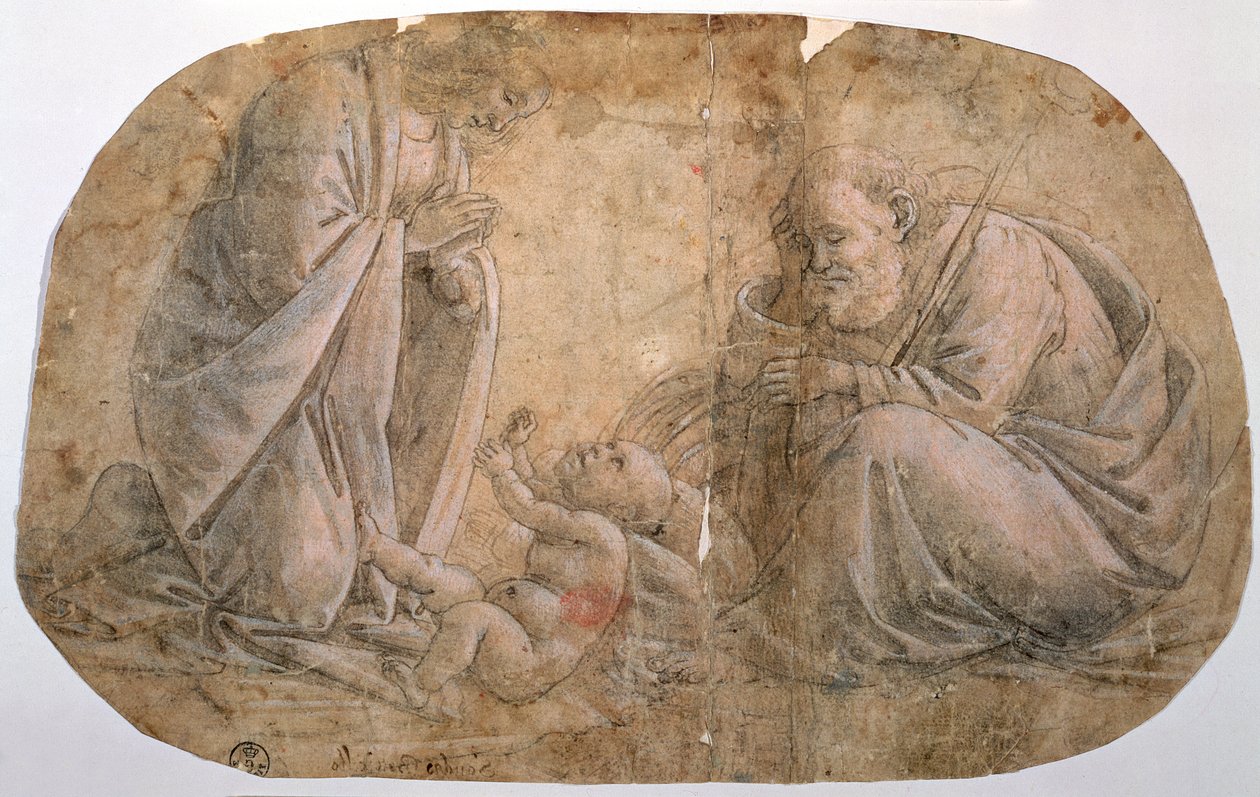 Studie voor de Aanbidding van het Kind door Sandro Botticelli