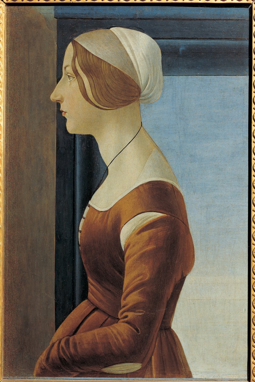Portret van Jonge Vrouw (Simonetta Vespucci of Clarice (Clarisse) Orsini), ca.1475 (schilderij) door Sandro (1444/5 1510) Botticelli