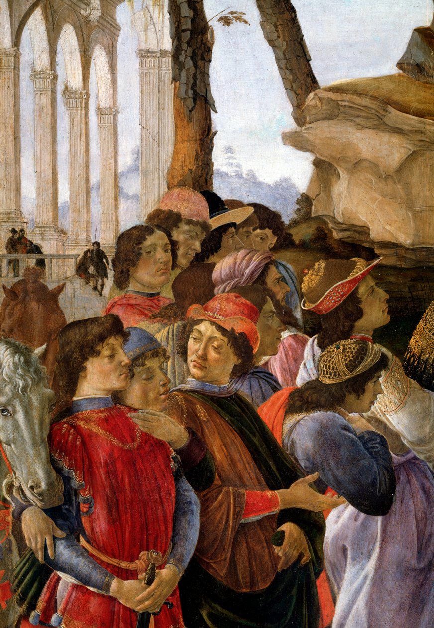 De aanbidding der wijzen (detail) door Sandro Botticelli