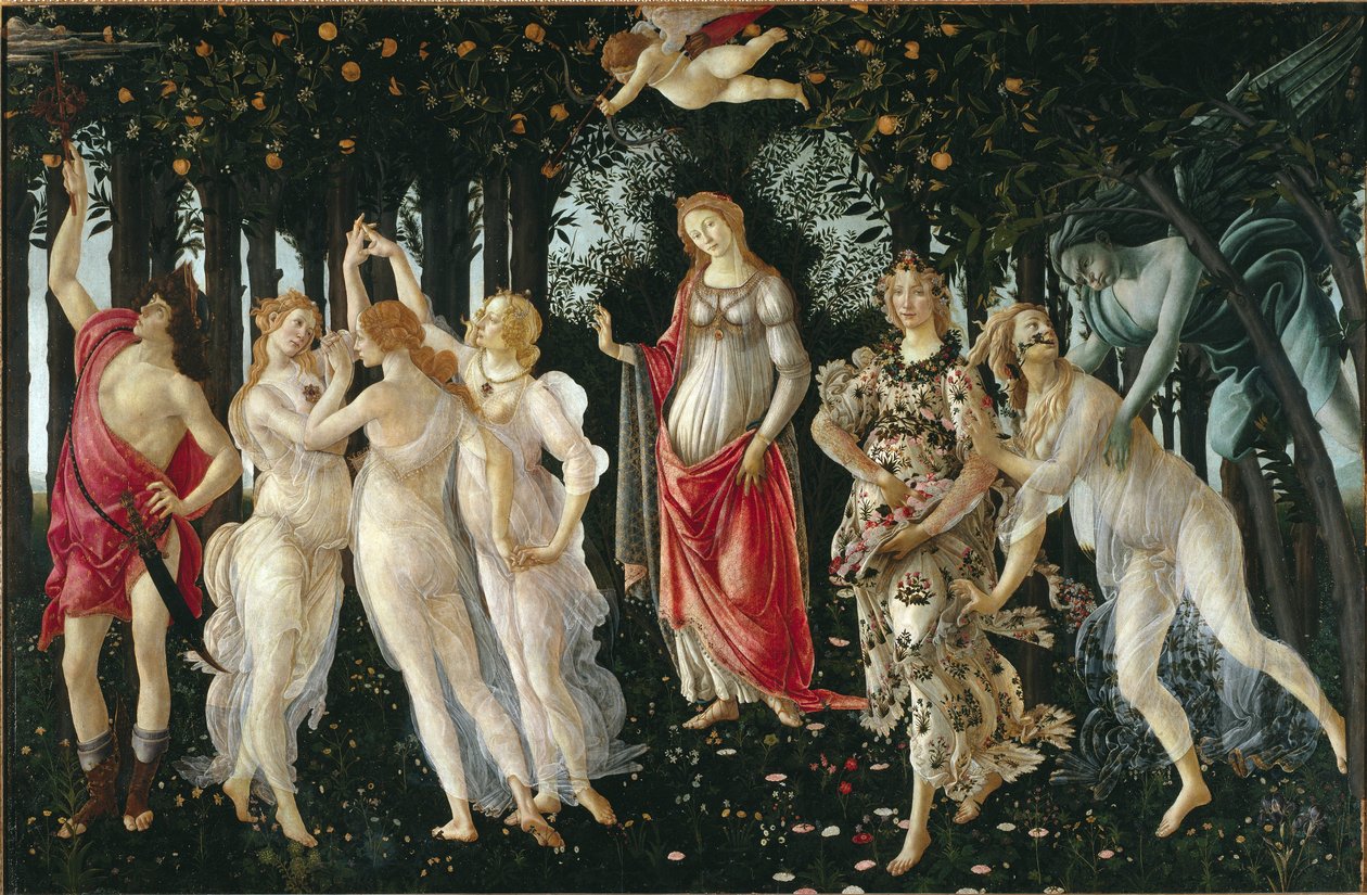 De lente (detail) door Sandro Botticelli